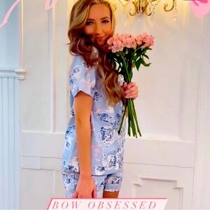Blue and White Tea party Pajama Set by 8 oak lane